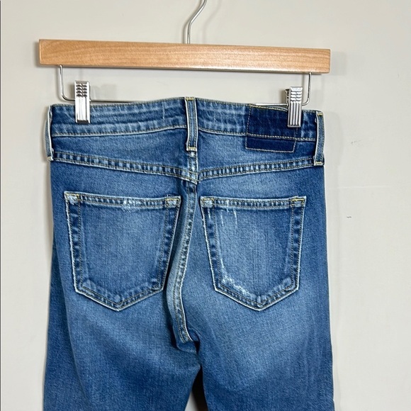 AMO Bex Jean Dreamer Destroy Distressed Boot Cut Revolve Raw Hem Sz 25 NEW - Picture 9 of 15